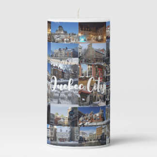 Black 36 Photo Collage Grid Travel Custom Pillar Candle