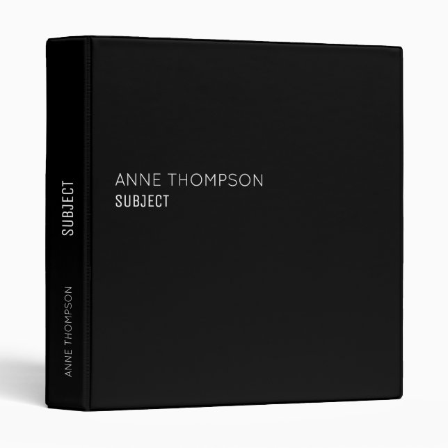 BLACK 3 RING BINDER (Front/Spine)