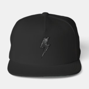 Black 3D Lightning Snapback Hat