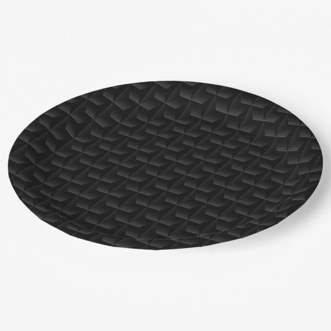 Black 3D mesh Paper Plates (Angled)