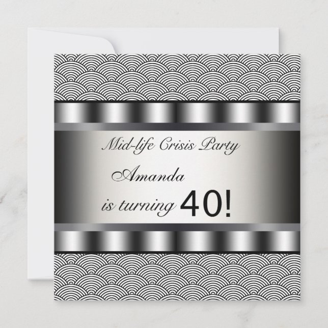 Black 40th Birthday Party Invitation (Front)