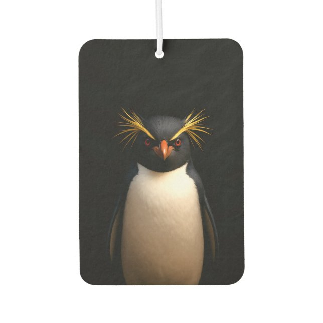 Black 4 Luxe Air Fresheners, Rockhopper Penguin Air Freshener (Front)