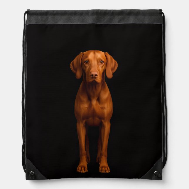 Black 4 Luxe backpack, Agile Vizsla Dog Drawstring Bag (Front)