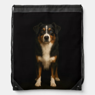 Black 4 Luxe backpack, Aussie Shepherd Drawstring Bag