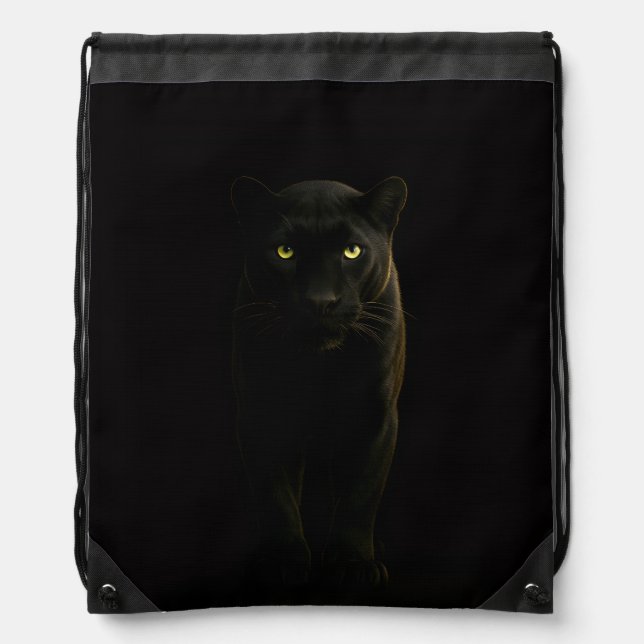 Black 4 Luxe backpack, Black Panther Drawstring Bag (Front)