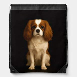Black 4 Luxe backpack, Cavalier Spaniel Drawstring Bag