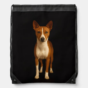 Black 4 Luxe backpack, Classy Basenji Dog Drawstring Bag