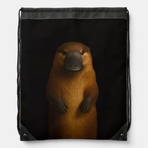 Black 4 Luxe backpack, Elegant Platypus Drawstring Bag