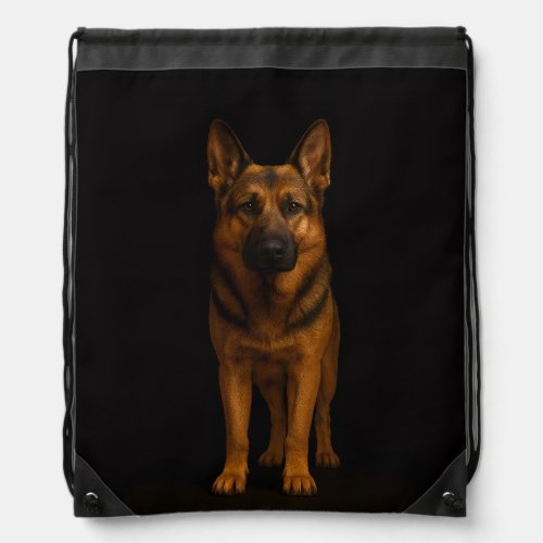 Black 4 Luxe backpack, German Shepherd Dog Drawstring Bag