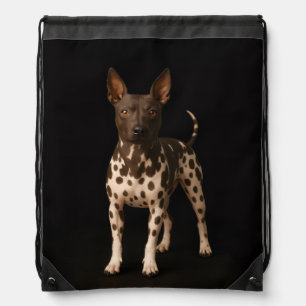 Black 4 Luxe backpack, Hairless Terrier Dog Drawstring Bag