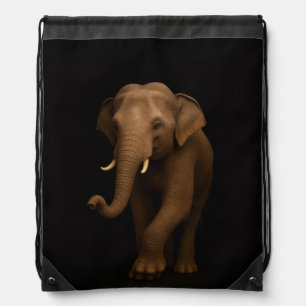 Black 4 Luxe backpack, Indian Elephant Drawstring Bag