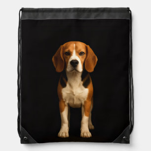 Black 4 Luxe backpack, Kind Beagle Drawstring Bag