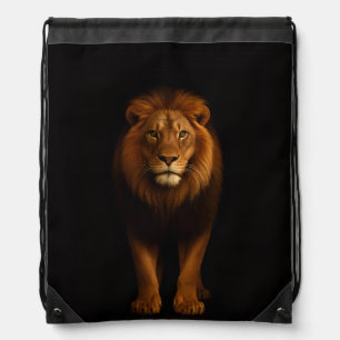 Black 4 Luxe backpack, Majestic Lion Drawstring Bag