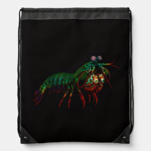 Black 4 Luxe backpack, Mantis Shrimp Drawstring Bag