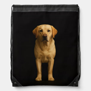 Black 4 Luxe backpack, Minimalist Labrador Drawstring Bag