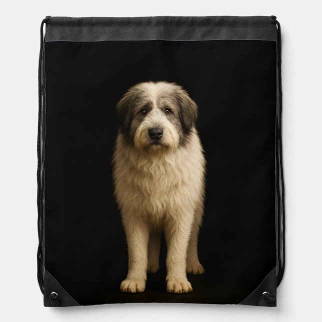 Black 4 Luxe backpack, Mioritic Shepherd Drawstring Bag (Front)