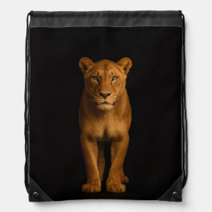 Black 4 Luxe backpack, Noble Lioness Drawstring Bag