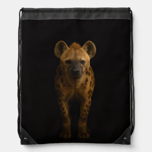 Black 4 Luxe backpack, Wild Spotted Hyena Drawstring Bag