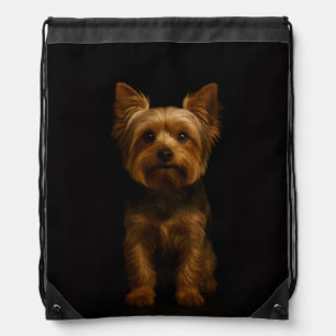 Black 4 Luxe backpack, Yorkshire Terrier Drawstring Bag