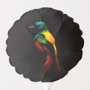 Black 4 Luxe balloon with Rainbow Tropical Bird