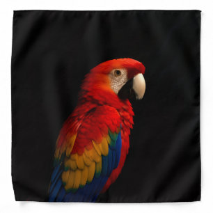 Black 4 Luxe bandana with Scarlet Parrot