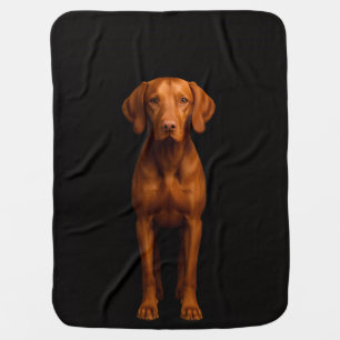 Black 4 Luxe blanket with Agile Vizsla Dog