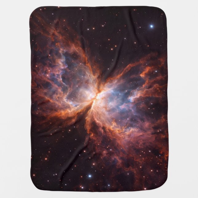 Black 4 Luxe blanket with Butterfly Nebula (Front)