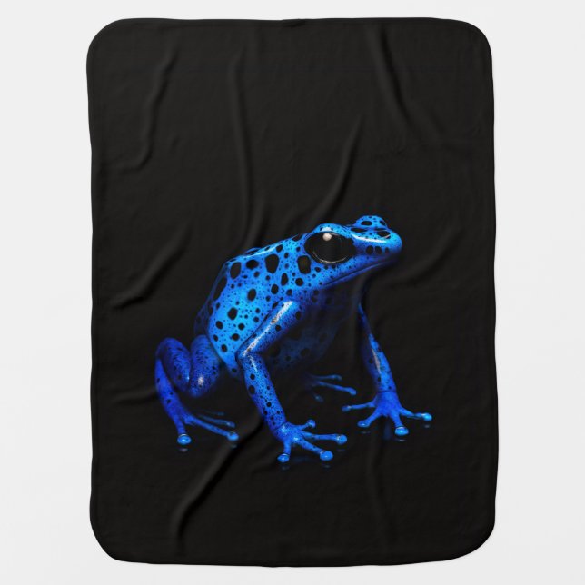 Black 4 Luxe blanket with Electric Blue Frog (Front)