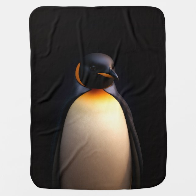 Black 4 Luxe blanket with Emperor Penguin (Front)