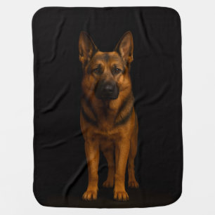 Black 4 Luxe blanket with German Shepherd