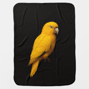 Black 4 Luxe blanket with Golden Parakeet