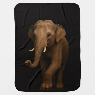 Black 4 Luxe blanket with Indian Elephant
