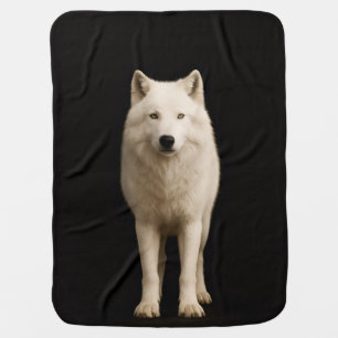 Black 4 Luxe blanket with Ivory Arctic Wolf