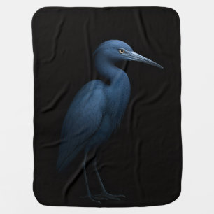 Black 4 Luxe blanket with Little Blue Heron
