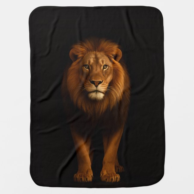 Black 4 Luxe blanket with Majestic Lion (Front)