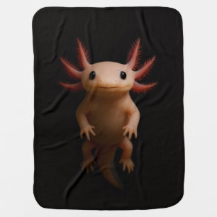 Black 4 Luxe blanket with Mexican Axolotl