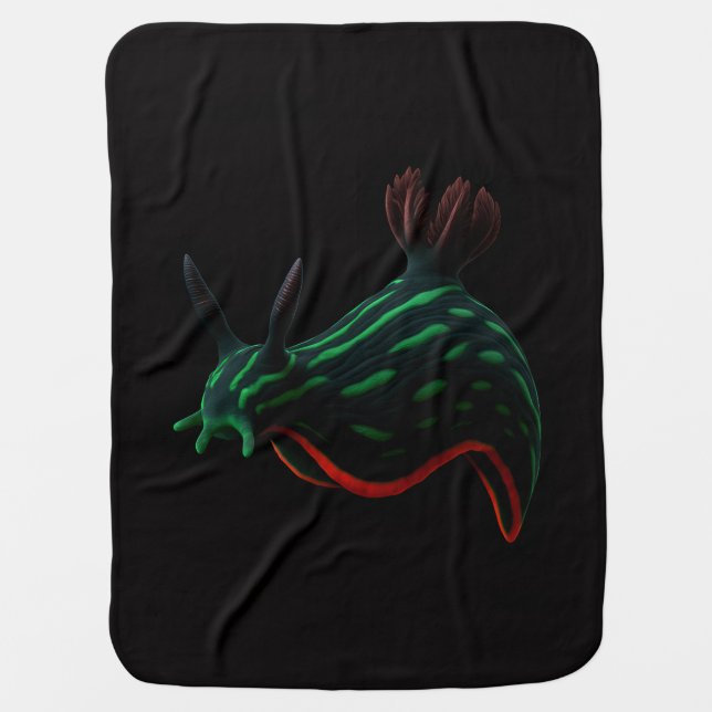 Black 4 Luxe blanket with Neon Sea Slug (Front)