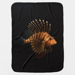 Black 4 Luxe blanket with Red Lionfish