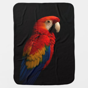 Black 4 Luxe blanket with Scarlet Parrot