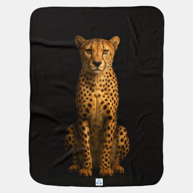 Black 4 Luxe blanket with Sleek Cheetah (Back)