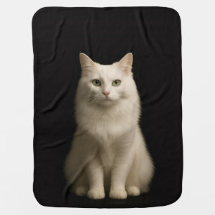 Black 4 Luxe blanket with Turkish Angora Cat