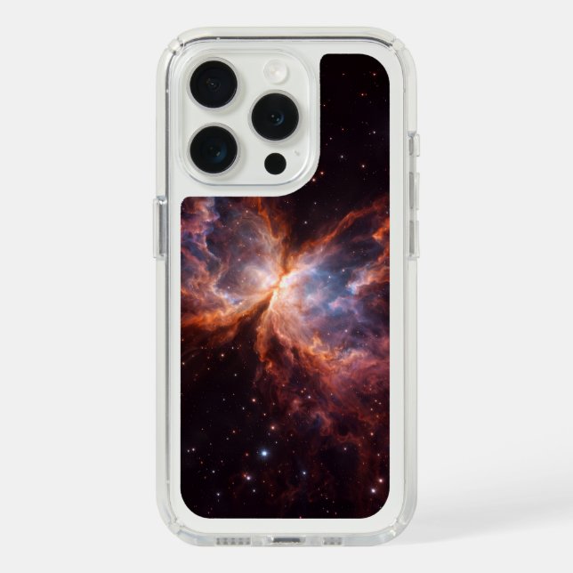 Black 4 Luxe, Butterfly Nebula iPhone 15 Pro Speck iPhone Case (Front (White Titanium))