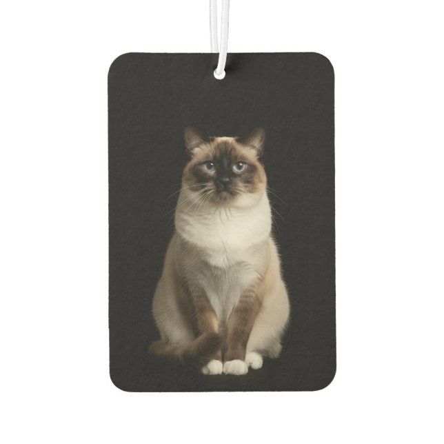 Black 4 Luxe Car Air Fresheners, Birmanese Cat Freshener (Back)