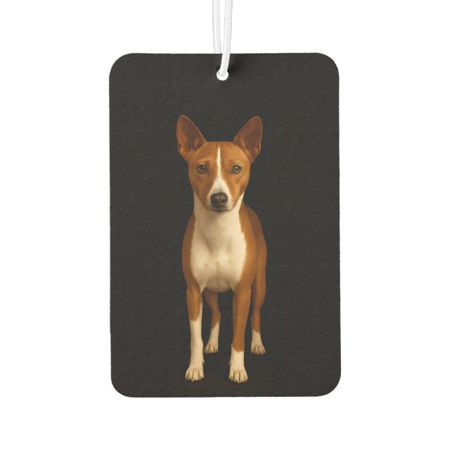 Black 4 Luxe Car Air Fresheners, Classy Basenji  Air Freshener (Back)