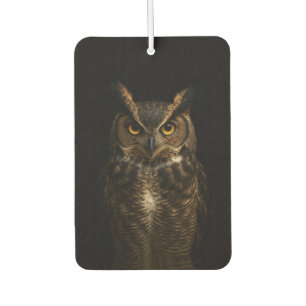 Black 4 Luxe Car Air Fresheners, Golden Eye Owl Air Freshener