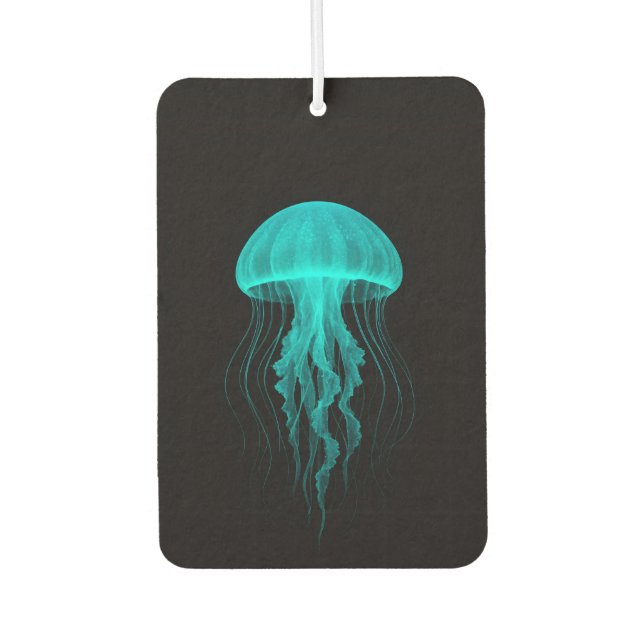 Black 4 Luxe Car Air Fresheners, Green Jellyfish Freshener (Front)