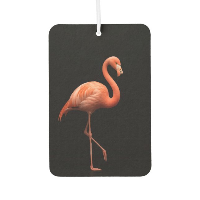 Black 4 Luxe Car Air Fresheners, Pink Flamingo Air Freshener (Front)