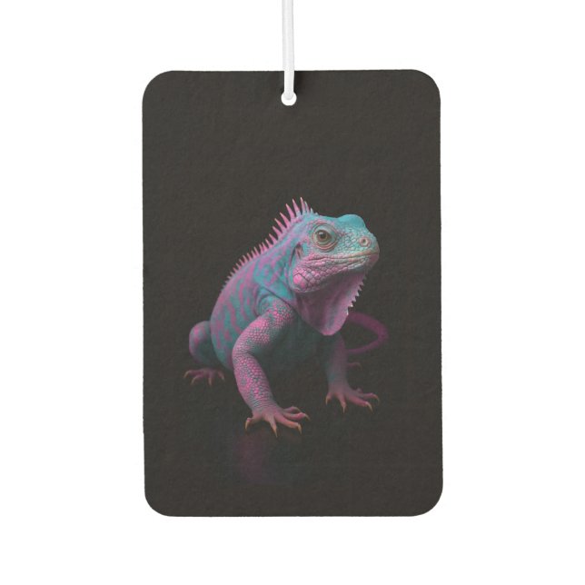 Black 4 Luxe Car Air Fresheners, Pink Iguana Air Freshener (Front)
