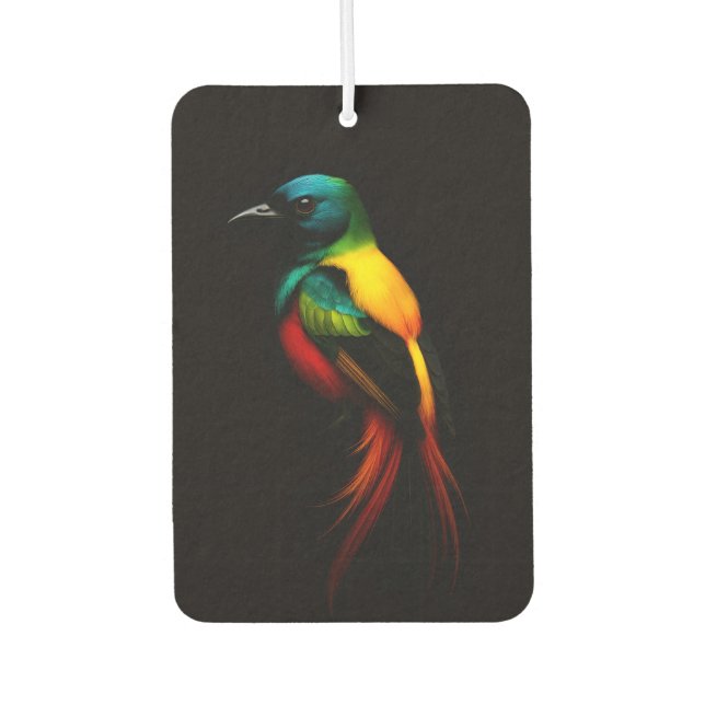 Black 4 Luxe Car Air Fresheners, Rainbow Bird Air Freshener (Front)