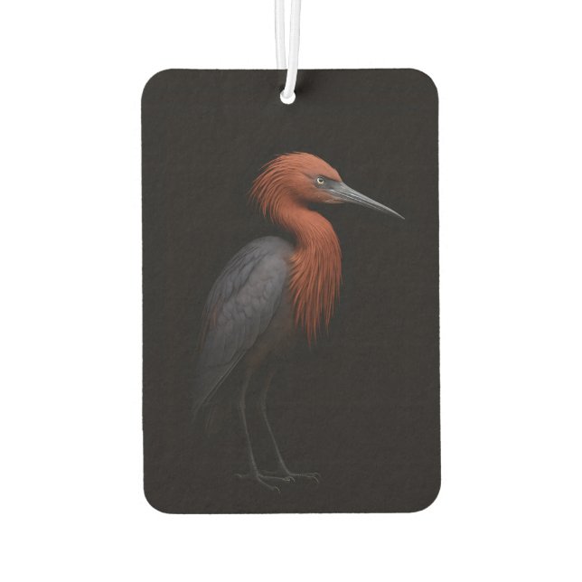 Black 4 Luxe Car Air Fresheners, Reddish Egret Air Freshener (Back)